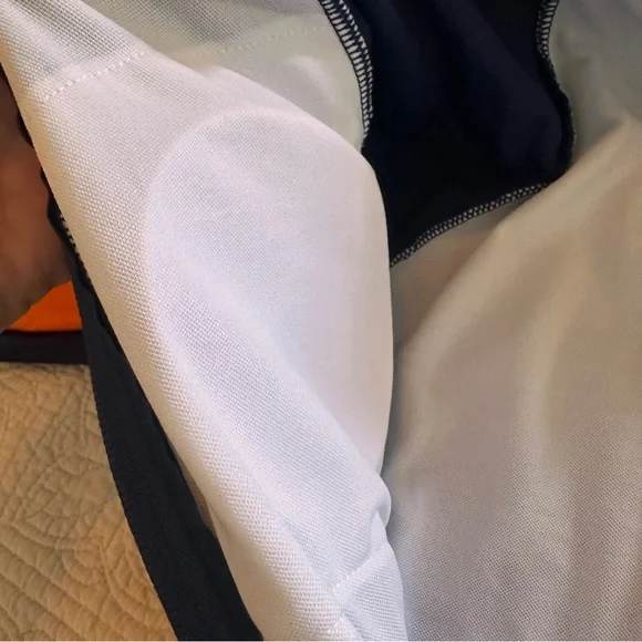 Navy Blue Orange One Piece Long Sleeve Swimsuit Small Modest Zip-up Surf Maui - Picture 8 of 12